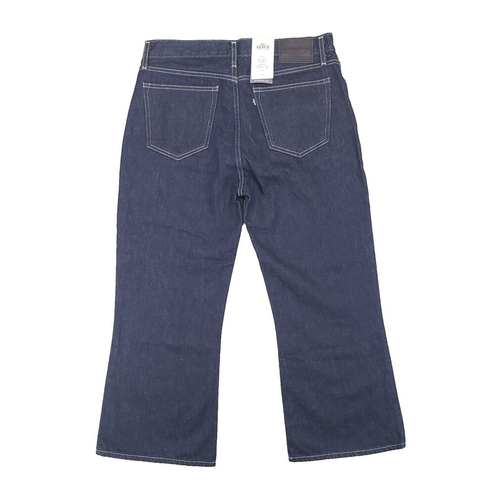 New! Levis Made & Crafted Cropped Flare Jeans Womens 30x24 Blue Cottonized Hemp - Picture 2 of 10